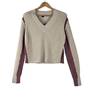 360 Sweater V neck cotton knit italian yarn Sweater